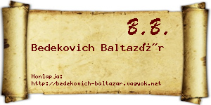 Bedekovich Baltazár névjegykártya